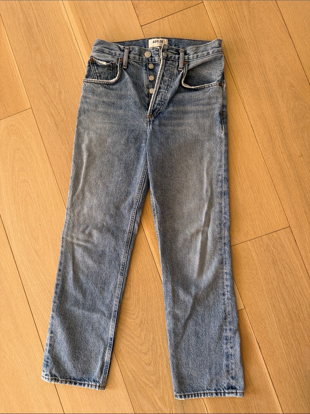Agolde Women’s Straight-Leg Jeans in Light Blue Wash